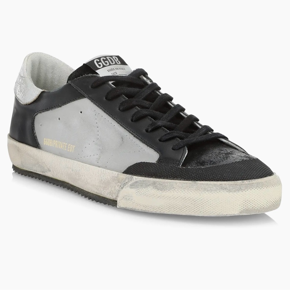 NEW! $530 Golden Goose Super Star Black Gray White Men's Sneakers 44 11 12 - Picture 12 of 13